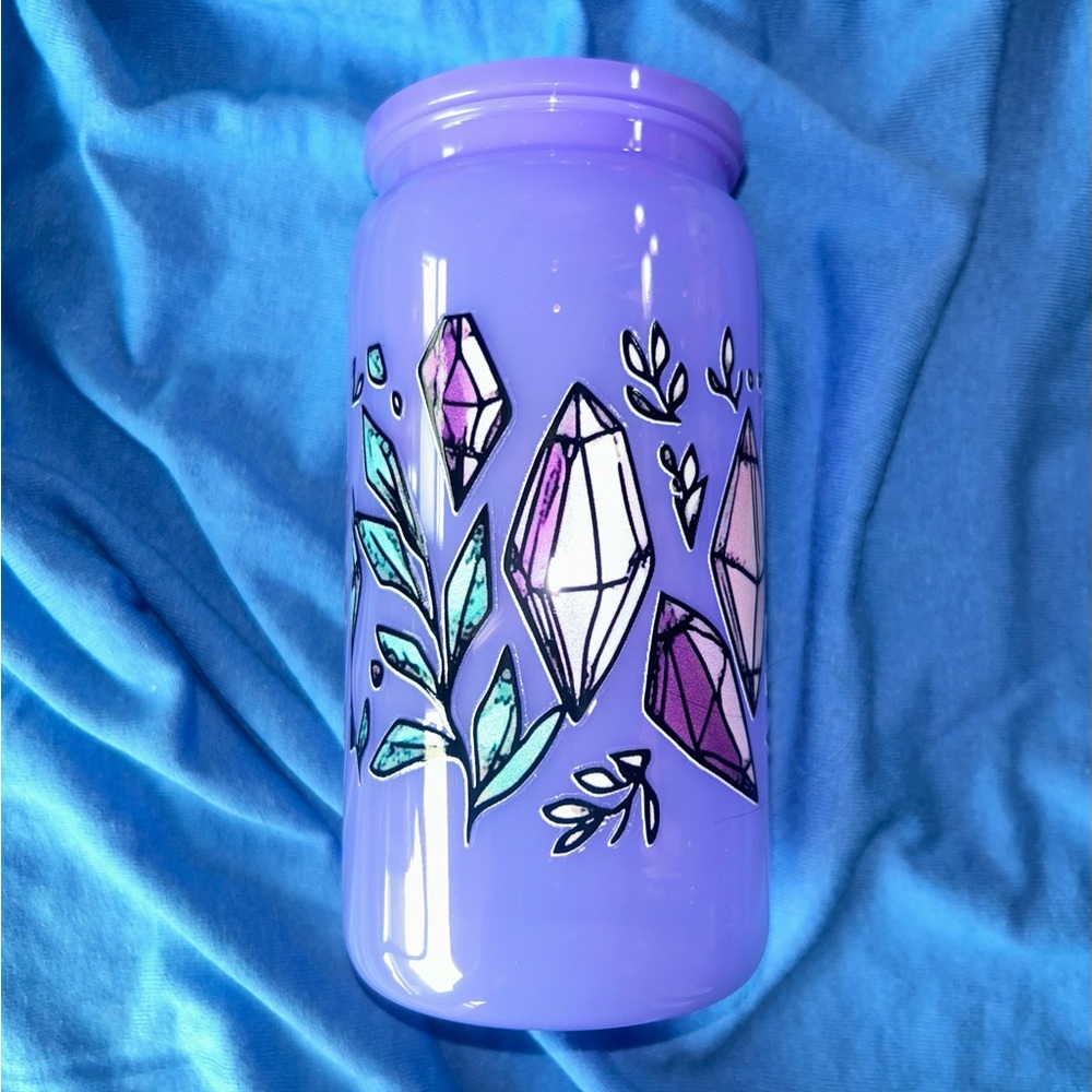 Spooky Crystals Purple 16oz Acrylic Tumbler